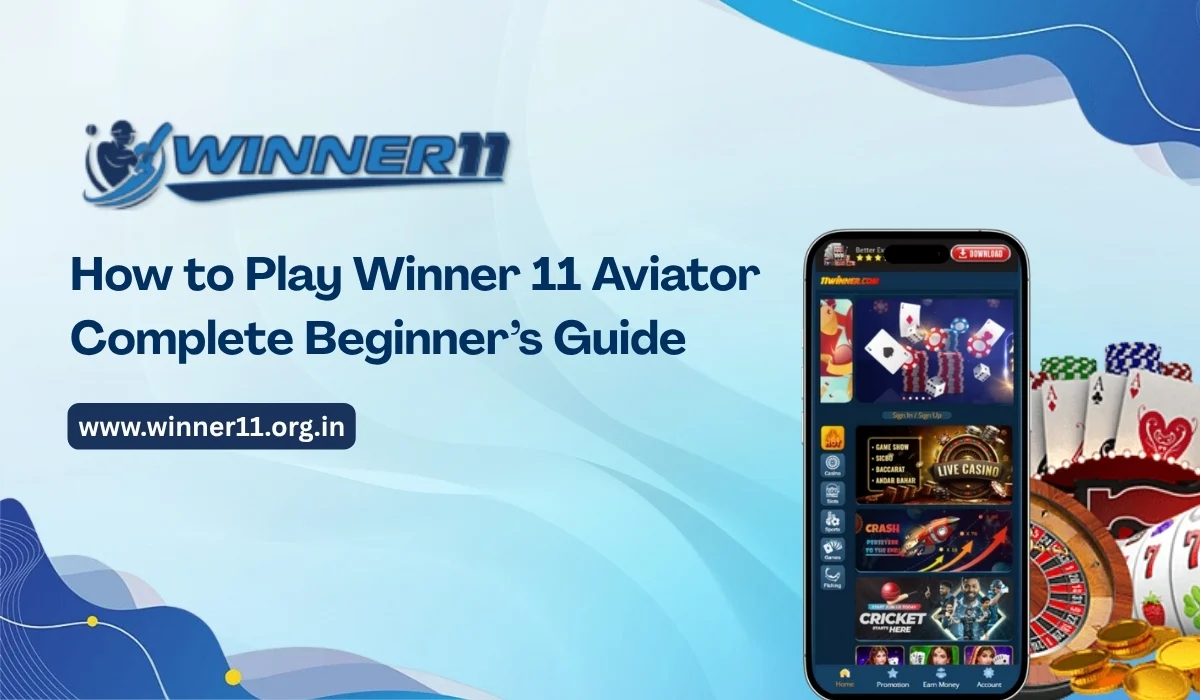 Winner 11 Aviator gameplay interface showing multiplier plane and bets.